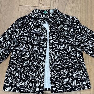 Laura Ashley Black and White Floral Blazer